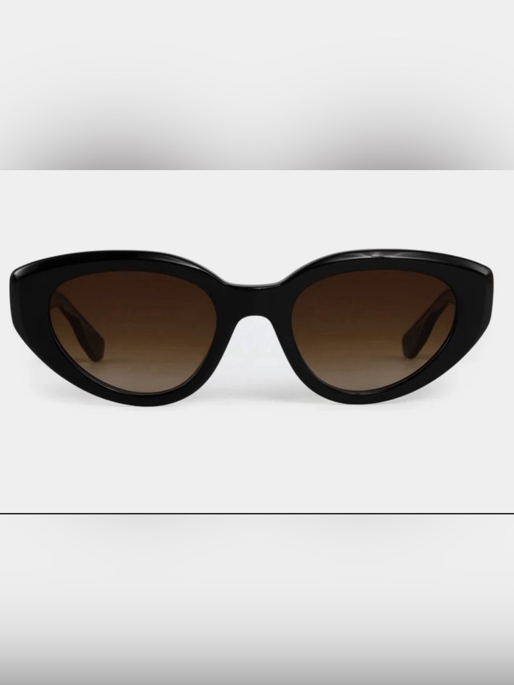 NEW KREWE Irene Cat Eye Black + Black Crystal Lense Sunglasses 90s